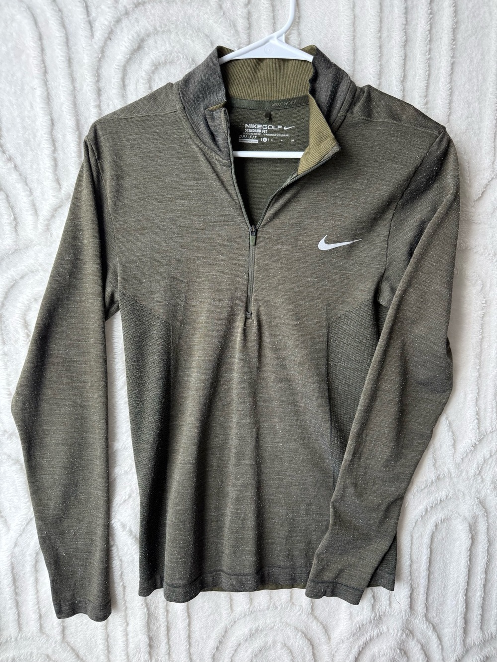 Nike Olive Green Heather Quarter-Zip Golf Pullover